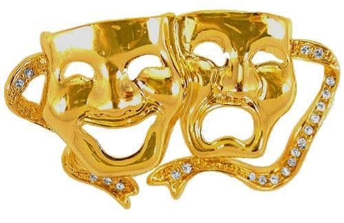 Gold Finish Comedy and Tragedy Mask
