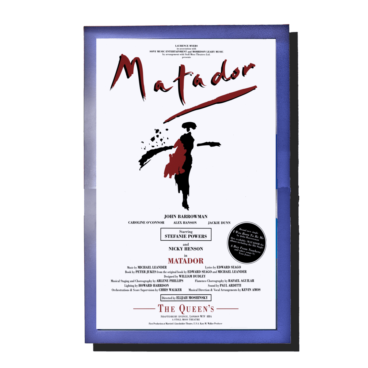 Matador The Queens Theatre 1991 Repro Poster