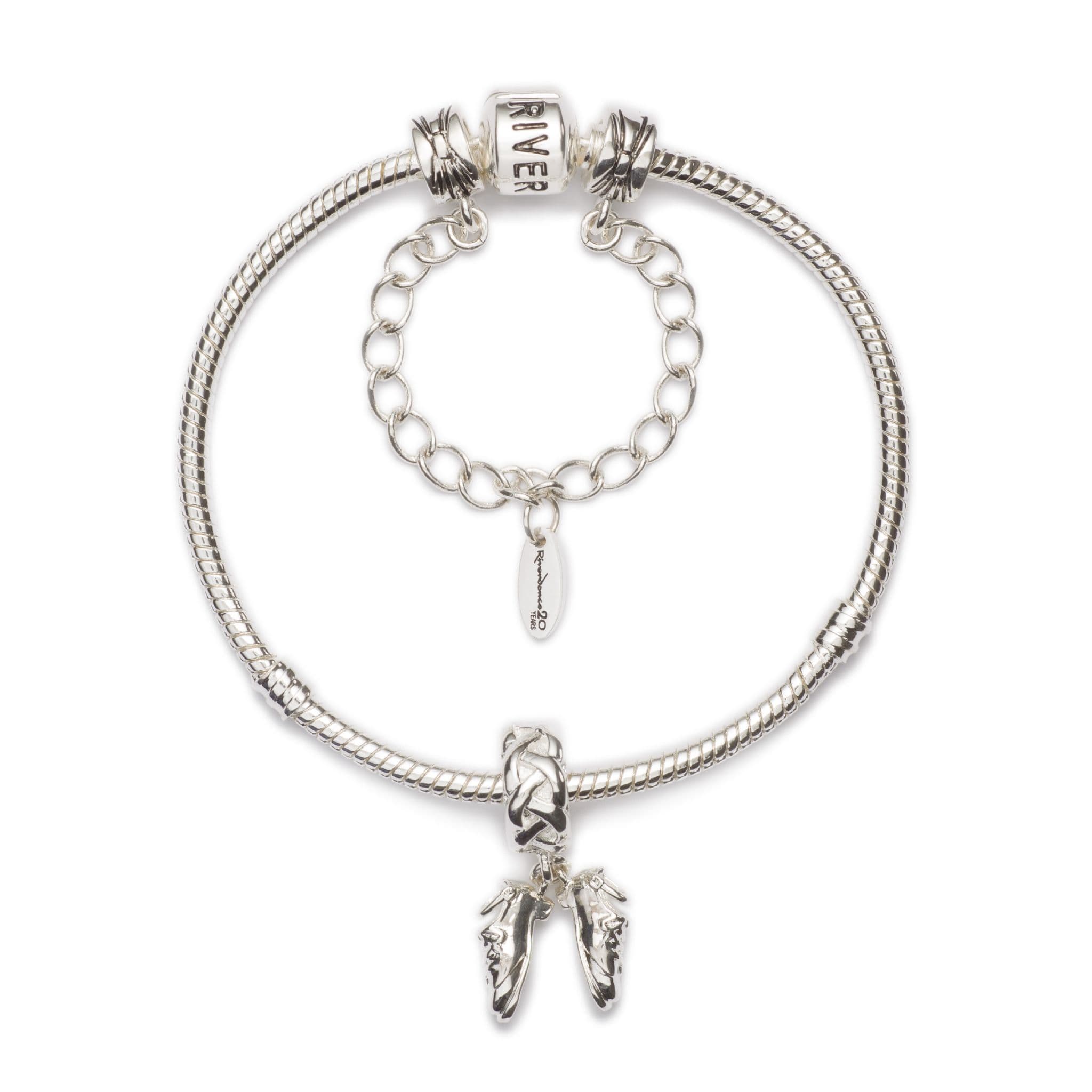 Riverdance charm silver-plated bracelet