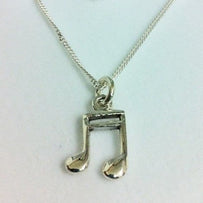 Semi-quavers on 18 inch silver chain