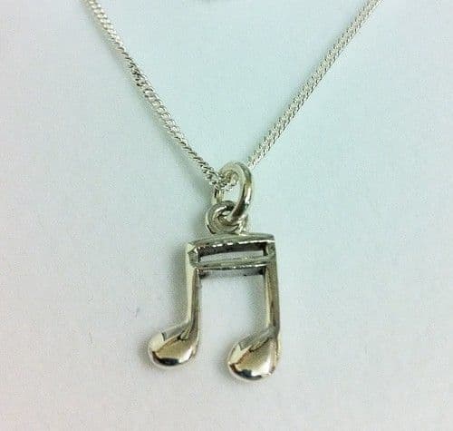 Semi-quavers on 18 inch silver chain