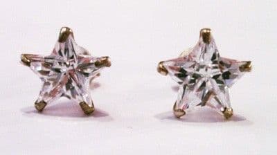 Sterling Silver crystal star stud earrings