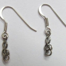 Sterling Silver miniature treble clef earrings