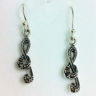 Sterling Silver small treble clef earrings