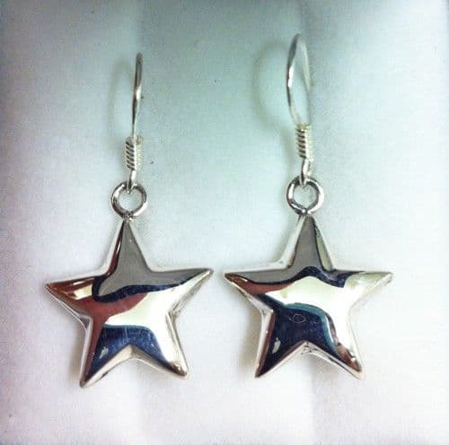Sterling Silver star hanging earrings