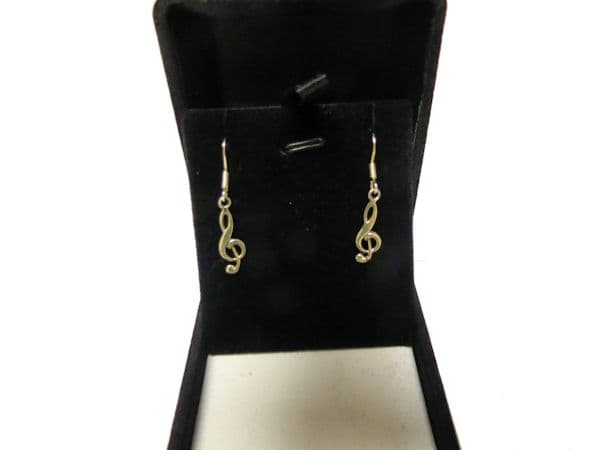 Sterling Silver treble clef earrings
