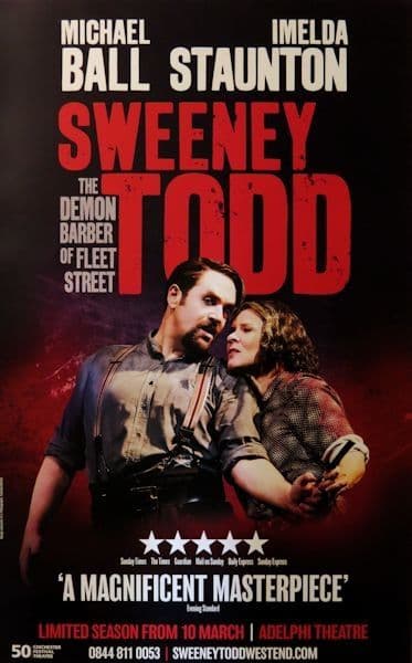 Sweeney Todd Adelphi Theatre 2012 Repro Folio Poster