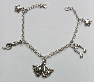 Theatrical Charm Bracelet: Sterling Silver Charms