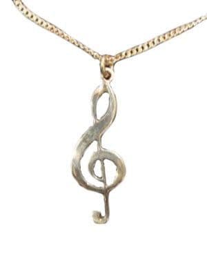 Treble clef on 18inch silver chain