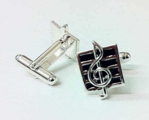 Treble Clef on Stave Cufflinks
